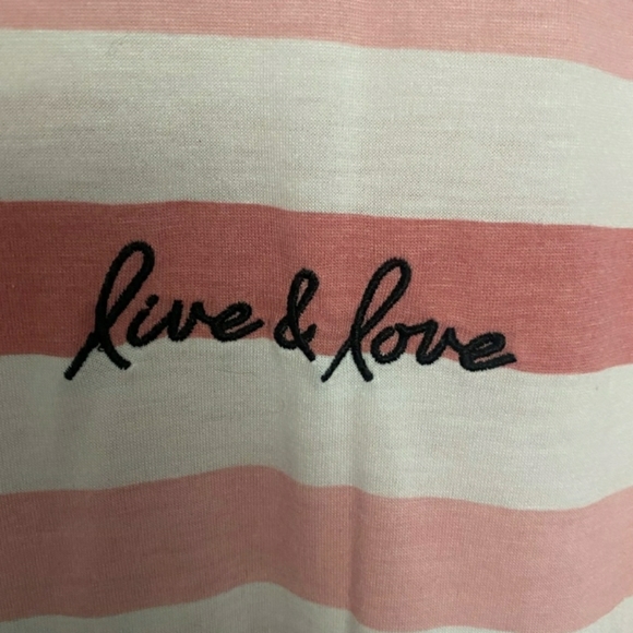 Torrid "Live & Love" Pink & White Stripe Tee Size 3 - Picture 3 of 6